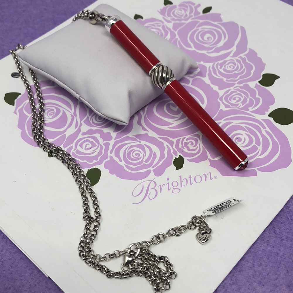 Brighton charm pen necklace red